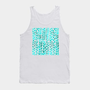 Simple Watercolor Leaves -  Mint Green Tank Top